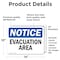 Signmission Evacuation Area, 14 in W x Rectangle, Vinyl Decal OS-2PACK-NS-D-1014-L-12182 - alternate 3